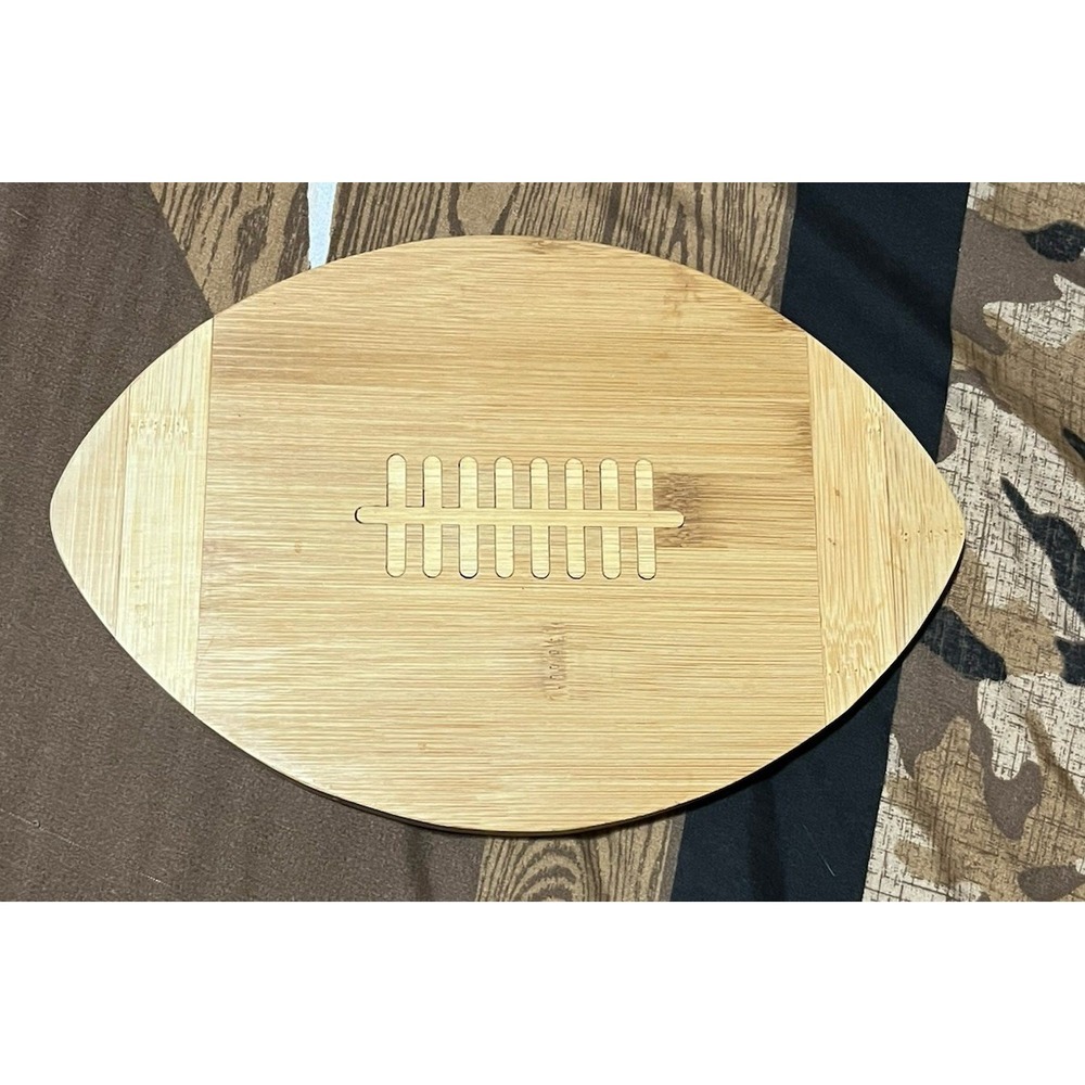 Football Shaped Bamboo Cutting‎ Board Small Eco Friendly 9.5" x 6.5"